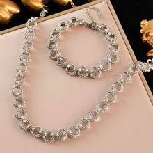 Load image into Gallery viewer, Round Twisted Link Chain Necklace & Bracelet Set