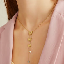 Load image into Gallery viewer, Double Cascading Butterfly Necklace