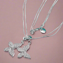 Load image into Gallery viewer, Double Dangling Butterfly Necklace