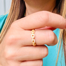 Load image into Gallery viewer, Twist Chain Open Zircon Ring