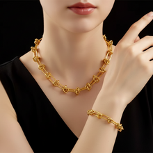 Load image into Gallery viewer, Knot Paperclip Necklace & Bracelet Set