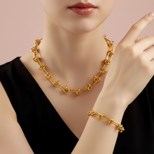 Load image into Gallery viewer, Knot Paperclip Necklace & Bracelet Set
