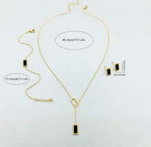 Load image into Gallery viewer, Rectangular Shell Necklace, Bracelet & Earrings Set