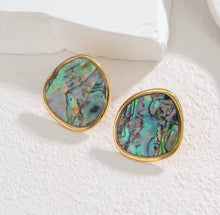 Load image into Gallery viewer, Abalone Shell Stud Earrings