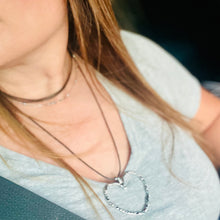 Load image into Gallery viewer, Goth Hollow Heart Pendant Choker Necklace