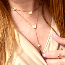 Load image into Gallery viewer, Double Layer Butterfly Shell Pearl Necklace
