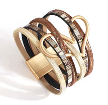 Load image into Gallery viewer, Magnetic Leather Big Heart Bracelet