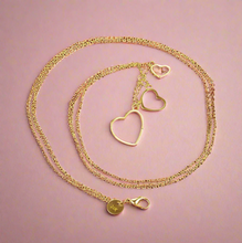 Load image into Gallery viewer, Triple Hearts Dangling Necklaces