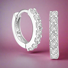 Load image into Gallery viewer, Round Zircon Hoops