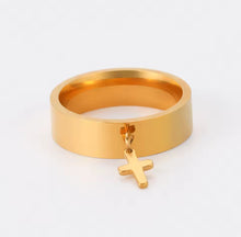 Load image into Gallery viewer, Dangling Cross Ring