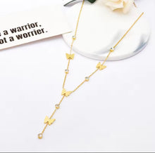 Load image into Gallery viewer, Sparkling Cascading Butterfly Zircon Necklace