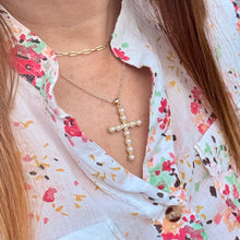 Load image into Gallery viewer, Pearl Cross Necklace