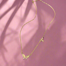 Load image into Gallery viewer, Double Opal Zircon Butterfly Necklace