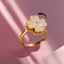 Load image into Gallery viewer, Zircon Four Clover Anti Stress/Anti Anxiety Fidget Ring