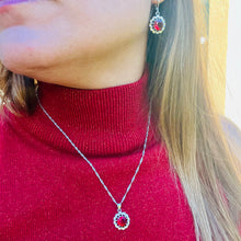Load image into Gallery viewer, Zircon Color Pendant Necklace & Earrings Set