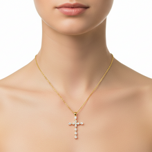 Load image into Gallery viewer, Celestial Marquise Zircon Cross Necklace