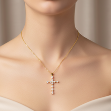 Load image into Gallery viewer, Celestial Marquise Zircon Cross Necklace