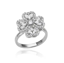 Load image into Gallery viewer, Baguette Heart Clover Fidget Ring