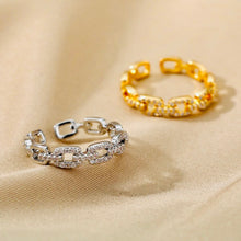 Load image into Gallery viewer, Twist Chain Open Zircon Ring