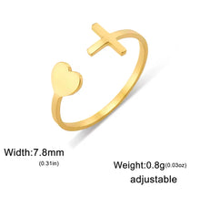 Load image into Gallery viewer, Cross Heart Open Ring