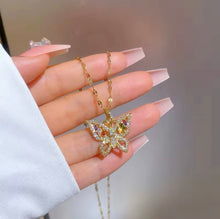 Load image into Gallery viewer, Colorful Zircon Butterfly Necklace