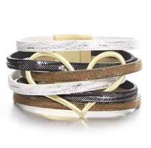 Load image into Gallery viewer, Leather Big Heart Bracelet