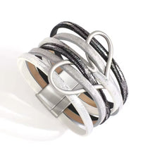 Load image into Gallery viewer, Leather Big Heart Bracelet