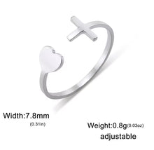 Load image into Gallery viewer, Cross Heart Open Ring