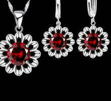 Load image into Gallery viewer, Zircon Color Pendant Necklace & Earrings Set