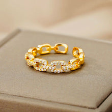 Load image into Gallery viewer, Twist Chain Open Zircon Ring