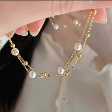 Load image into Gallery viewer, Pearl Double-Layer Bracelet