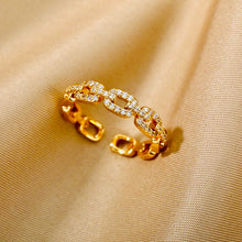 Load image into Gallery viewer, Twist Chain Open Zircon Ring