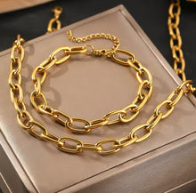 Load image into Gallery viewer, Chain Necklace & Bracelet Set