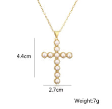Load image into Gallery viewer, Pearl Cross Necklace