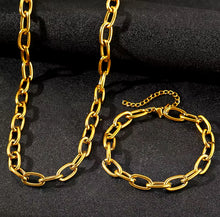 Load image into Gallery viewer, Chain Necklace & Bracelet Set