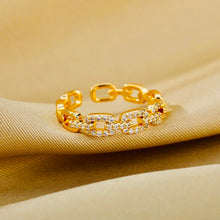 Load image into Gallery viewer, Twist Chain Open Zircon Ring