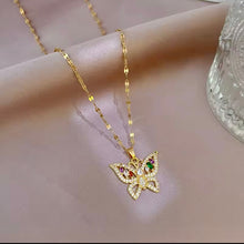 Load image into Gallery viewer, Colorful Zircon Butterfly Necklace