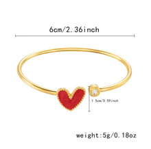 Load image into Gallery viewer, Love Heart Shell Bangle Bracelet
