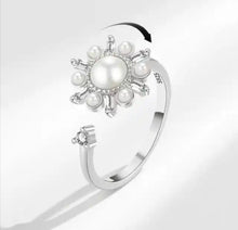 Load image into Gallery viewer, Pearl Anti Stress/Anti Anxiety Fidget Spinner Ring