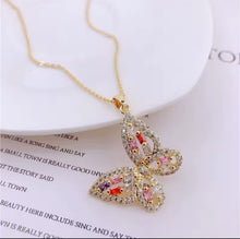 Load image into Gallery viewer, Colorful Zircon Butterfly Necklace