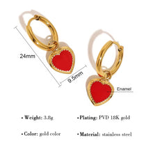 Load image into Gallery viewer, Red Heart Huggie Earrings