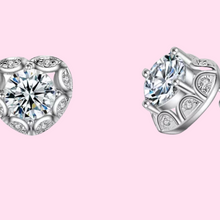 Load image into Gallery viewer, Big Heart Stone Stud Earrings