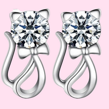 Load image into Gallery viewer, Kitty Cat Zircon Stud Earrings
