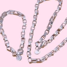 Load image into Gallery viewer, Box Geometric Necklace & Bracelet Set
