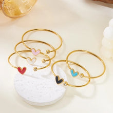 Load image into Gallery viewer, Love Heart Shell Bangle Bracelet