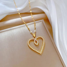 Load image into Gallery viewer, Open Heart Zircon Necklace