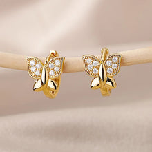 Load image into Gallery viewer, Zircon Butterfly Hoops
