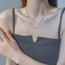 Load image into Gallery viewer, Double Opal Zircon Butterfly Necklace