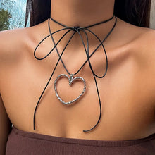 Load image into Gallery viewer, Goth Hollow Heart Pendant Choker Necklace