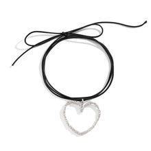 Load image into Gallery viewer, Goth Hollow Heart Pendant Choker Necklace